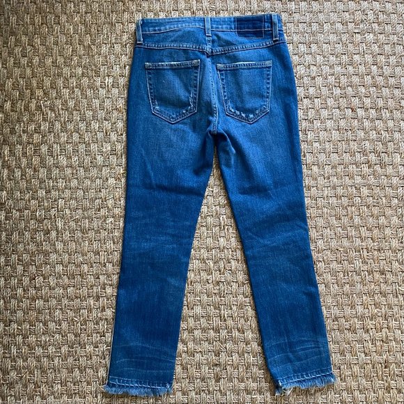 AMO Babe in Old School High Rise Ankle Distressed Jeans Side Piping size 26 - Picture 8 of 8